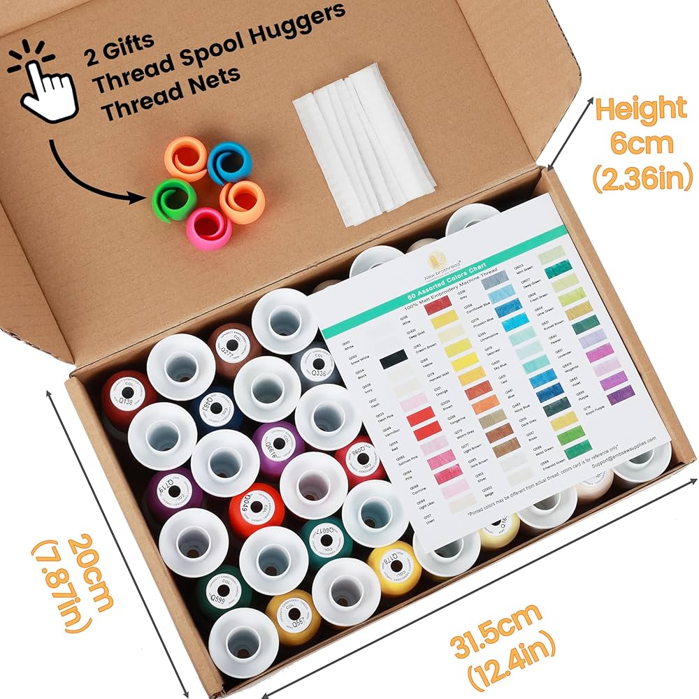Amazon.com: 100% Frosted Matt Embroidery Machine Thread 52